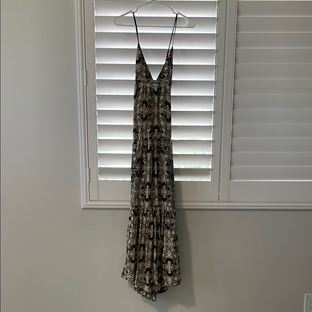 Black and White Snake Print Maxi Dress